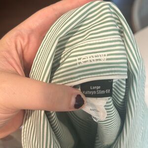 VINTAGE JCREW slim fit business casual green button down